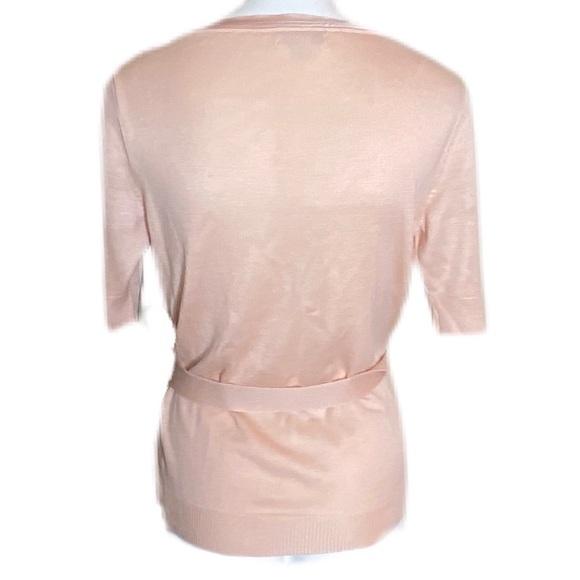 New York & Co Peach Tie Front Sweater with Attched Camisole Size Small - Picture 3 of 5
